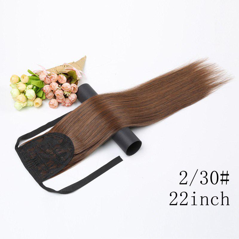 Silky Straight Clip In Drawstring Ponytail Synthetic For Women Hair Extension Heat Resistant Fiber