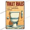 Vintage Metal Bathroom Sign Retro Funny Wall Decor for Home Restroom