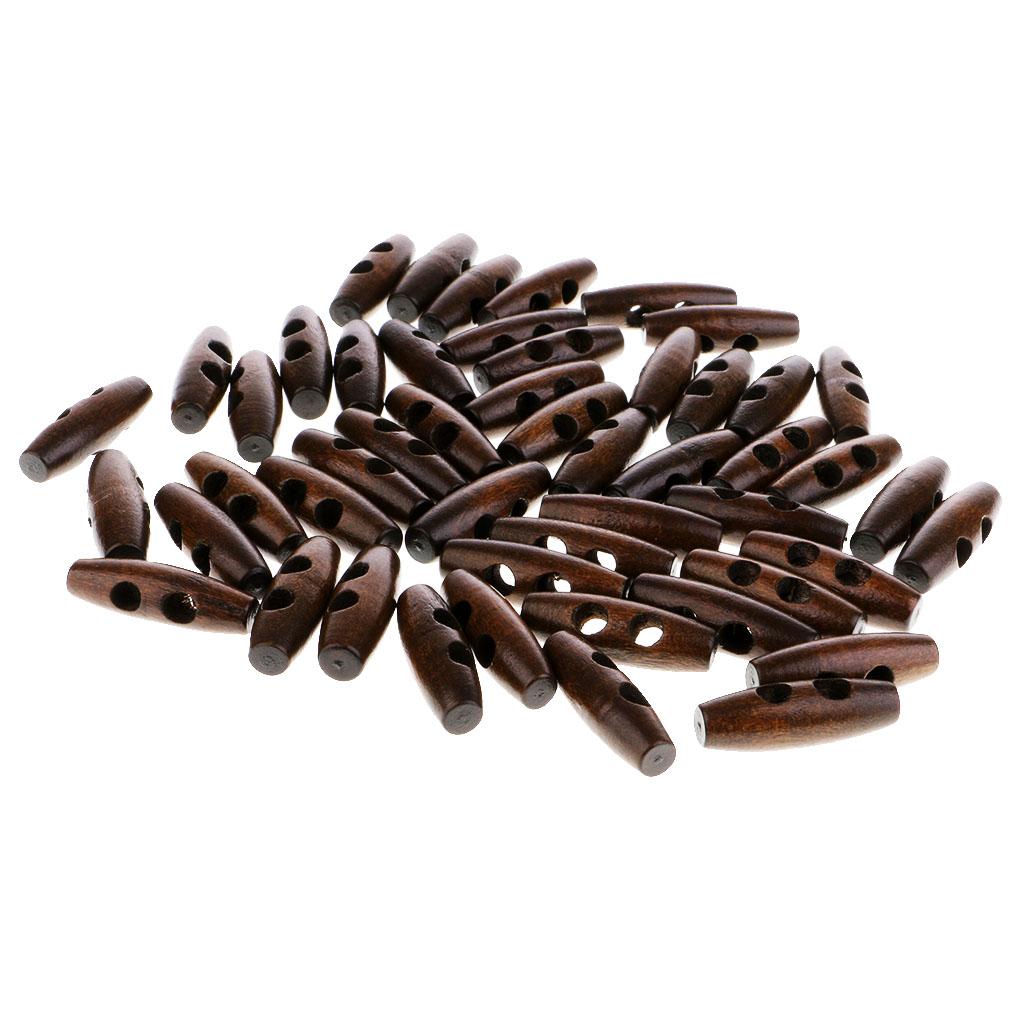 Natural Wood Toggle Buttons Vintage Decorative Sewing Buttons Clothing Accessories for DIY Crafts Embellishments Handmade