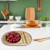 Овальный край бамбуковые плетеные подставки под тарелки моющиеся термостойкие настольные подставки для дома кухни рождественского обеденного стола украшение для вечеринки