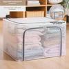 Large Transparent Folding Fabric Storage Box for Clothes and Quilts