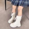 Girls Cotton Boots Sweet Elegant Children Princess Boots Thick Bottom Versatile Kids Causal Long Boots Round-toe Zipper Fashion