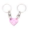 2Pcs Love Heart Brick Keychain For Couples Friendship Birthday Jewelry Gift
