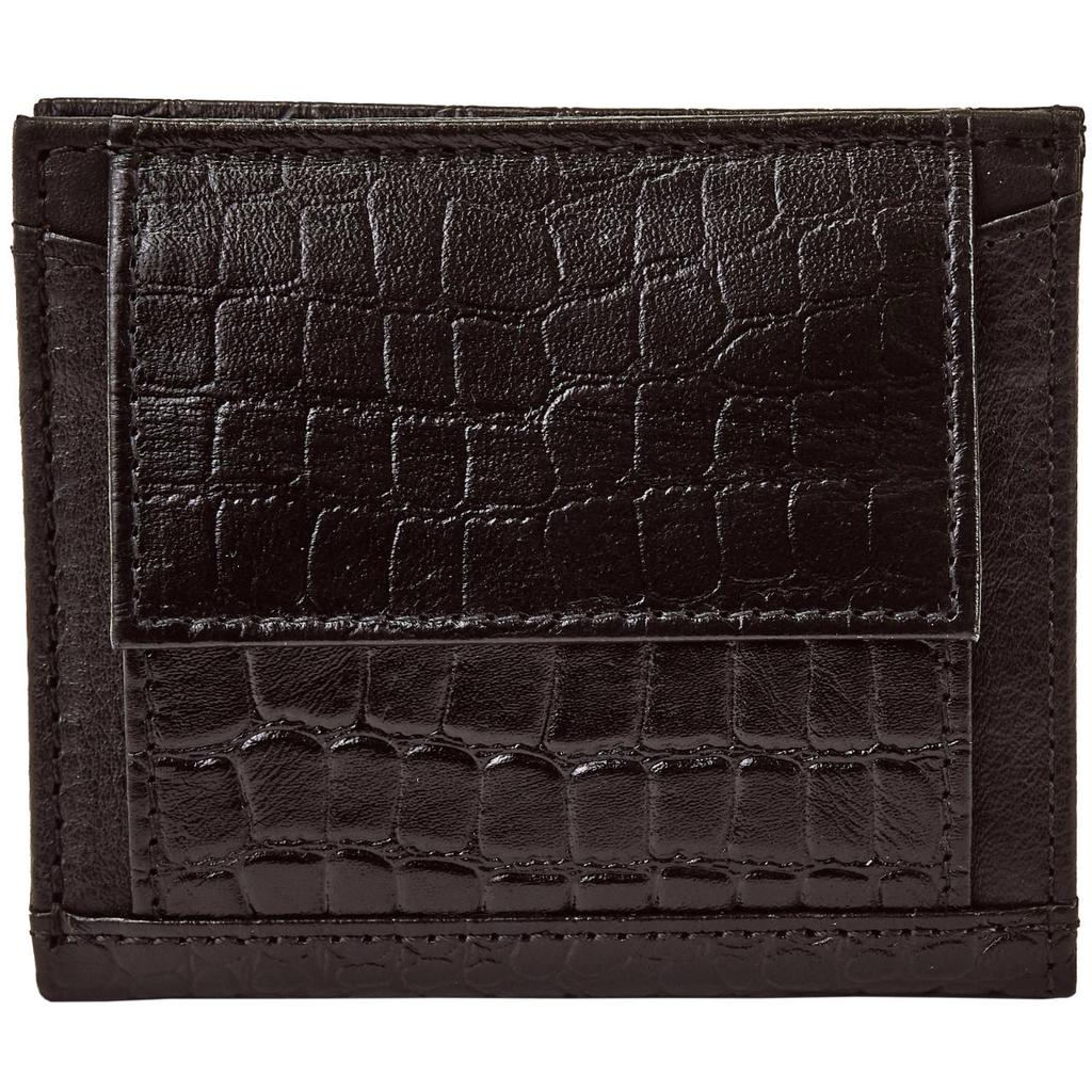 Small Women' Wings Wallet Made of Genuine Leather Croco Black