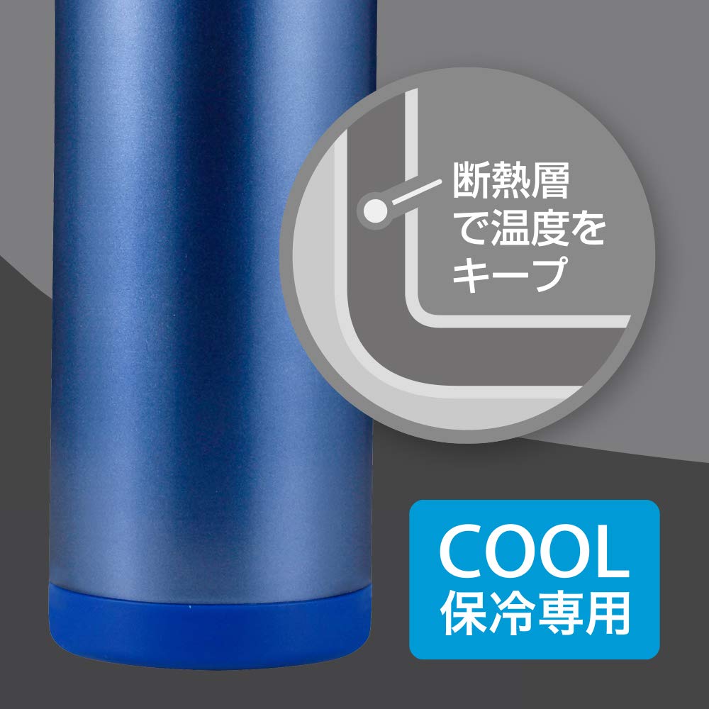 Wahei Freiz FORTECH Speed Water Vacuum Direct Keeps Bottle, Sports, One-Touch Stopper, Direct-Serving Bottle, 600ml, Blue, Insulated, Drinking, Cold,