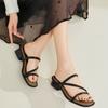 Coarse Heel Sandals Women's Outer Wear Summer New Simple Word with Fashion Temperament Cool Slippers