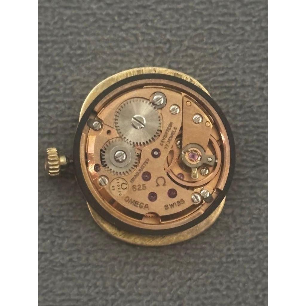 Б/у Операция ОМЕГА Женские часы Omega золотой циферблат коричневый кожаный ремешок ручной завод