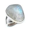 Подарочное кольцо из стерлингового серебра 925 пробы с натуральным радужным лунным камнем S.7 j7j03