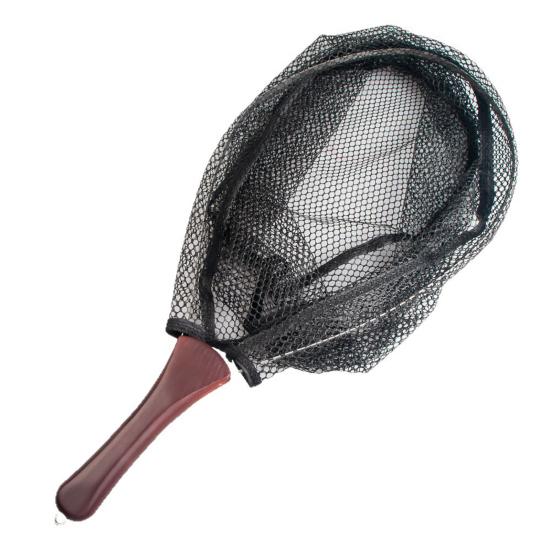 Fishing Net Bass Trout Landing Net with Wooden Handle Foldable Design Lightweight Portable Fish Catching Net