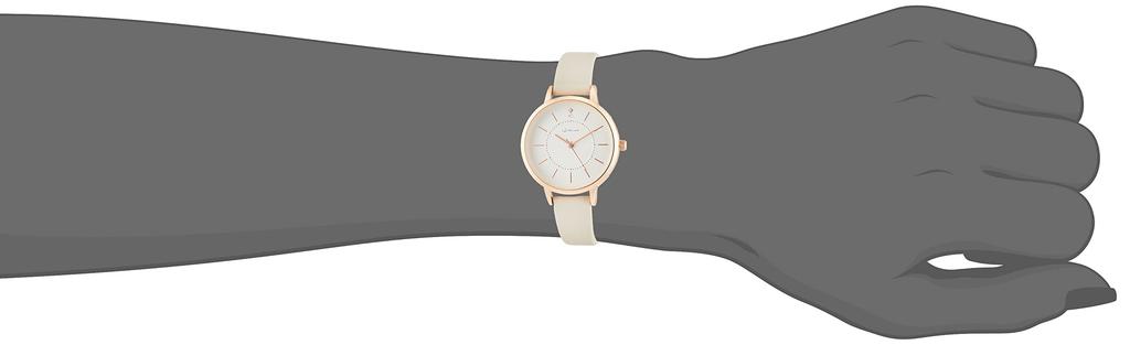Fieldwork Analog Simple Pink Gold with Leather Watch, Strap, Ivory, JN001-1, Women's