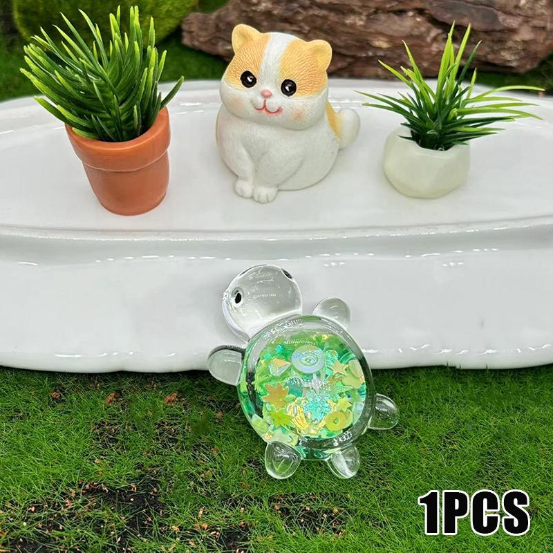 1 шт. Милая прозрачная светящаяся блестящая большая черепаха Diy Trendy Play Accessories Cream Gel Keychain Bag Подвеска