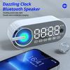 #Радио Будильник с USB Зарядкой Портативный Bluetooth Динамик RGB FM Большой Дисплей Зеркало Цифровой Для Спальни Комнаты Офиса Настольный