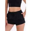 Женские шорты для бассейна, черные, с карманами и эластичным поясом