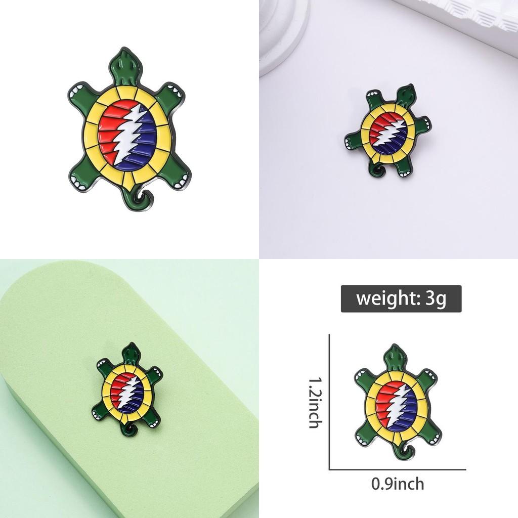 Unique Colorful Turtle Shaped Cartoon Brooch Creative Pin For Music Fans And Collectors