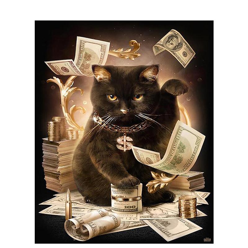 5D Diy Алмазная вышивка животное полная круглая алмазная живопись кошка Алмазная мозаика вышивка крестом подарок ручной работы