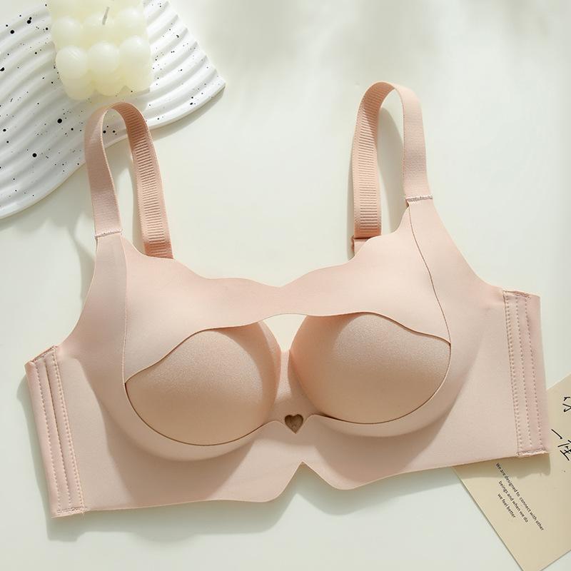 Round chest underwear women gather small breasts without traces, half a cup shows large, no steel ring, anti-sagging flat chest bra cover