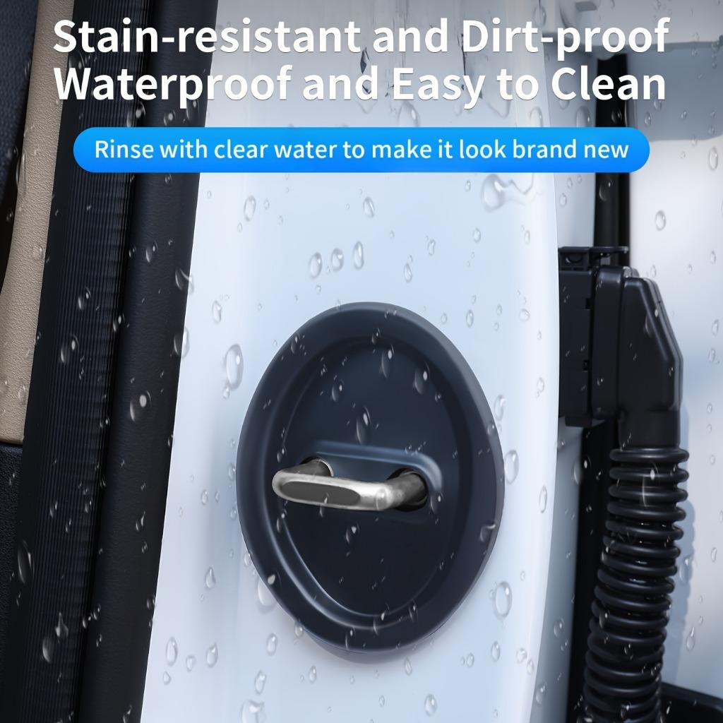 4 шт. черных амортизирующих накладок на двери автомобиля - защита от столкновений и шумоподавление, защитные наклейки на дверные замки для улучшенной защиты автомобиля