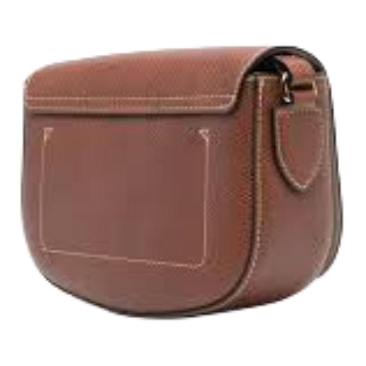 Longchamp Épure Сумка через плечо из кожи с застежкой-кнопкой и регулируемым плечевым ремнем Маленькая женская сумка через плечо Коричневая 10253HYZ035