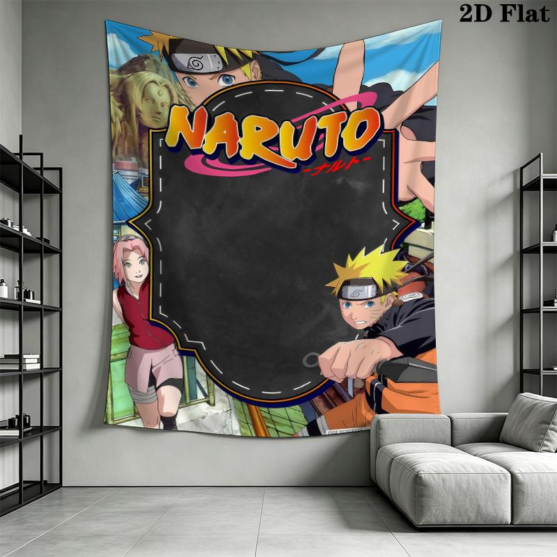 Naruto Adventure Begins Wall Tapestry Aesthetic Wall Hanging Printed Fabric Blanket Decorative Tapestries For Bedroom Living Room Home Decor