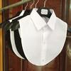 Women Solid Color Shirt Cotton Lace Collars White & Black Blouse Vintage Detachable Clothes Shirt