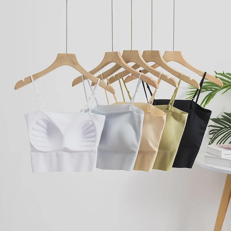 Seamless One-Shoulder Ice Silk Tube Top Camisole - Light Sports Style for Summer