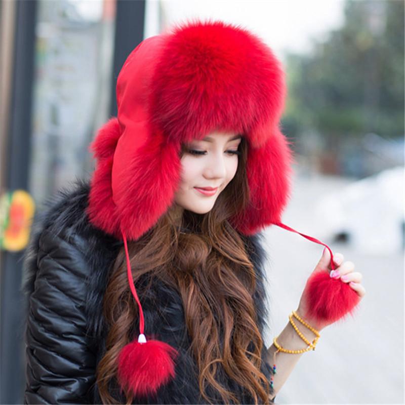 Шапка из натурального лисьего меха, женские шапки Skullies из лисьего меха, зимние теплые шапки, шапка из натурального лисьего меха, шапки-бомберы