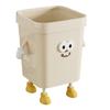 Household Waste Bin Cartoon Trash Can with Eyes Hands Legs 7L/12L/16L Cute No Lid Garbage Bin for Kitchen Bathroom Bedroom Office