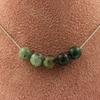 Stones and Minerals. Necklace 5 Beads African Turquoise 8 Mm Stainless Steel Chain Necklace for Women, Men. Custom Size