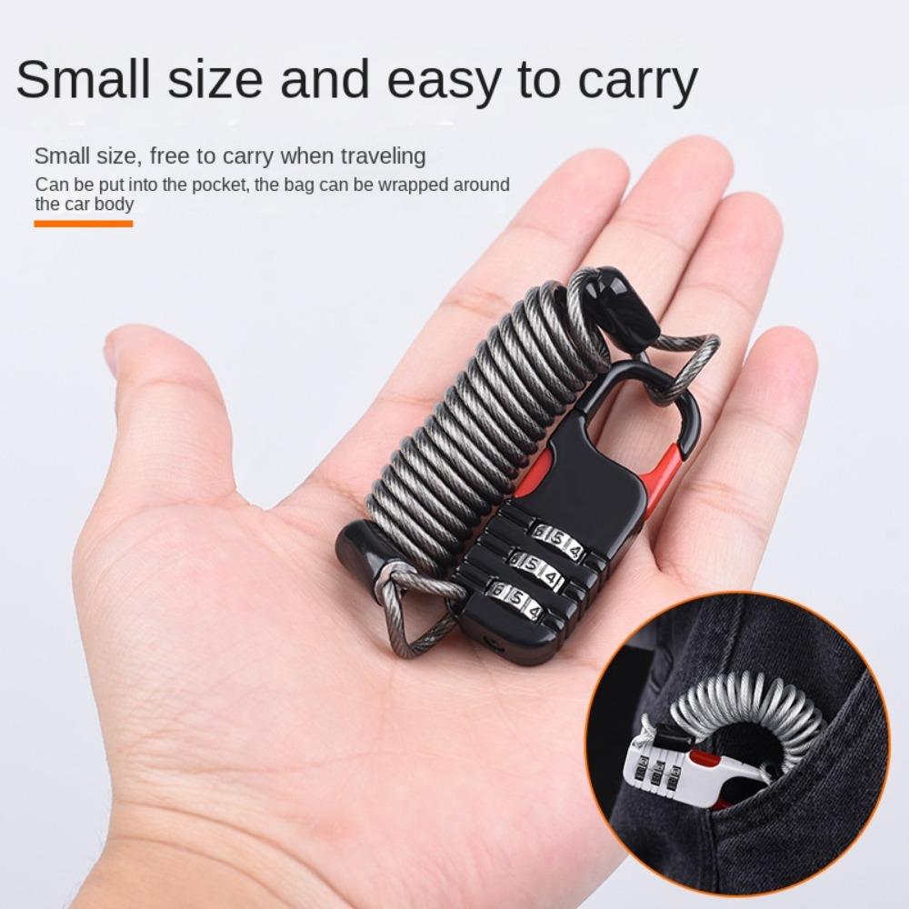 Zinc Aluminum Alloy Digit Password Combination Lock Anti Theft Helmet Lock  Motorcycle