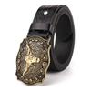 Pu Belt Men'S Belt High-End Sense Cow Head Belt Men'S Retro Embossed Belt Personalized Plate Buckle
