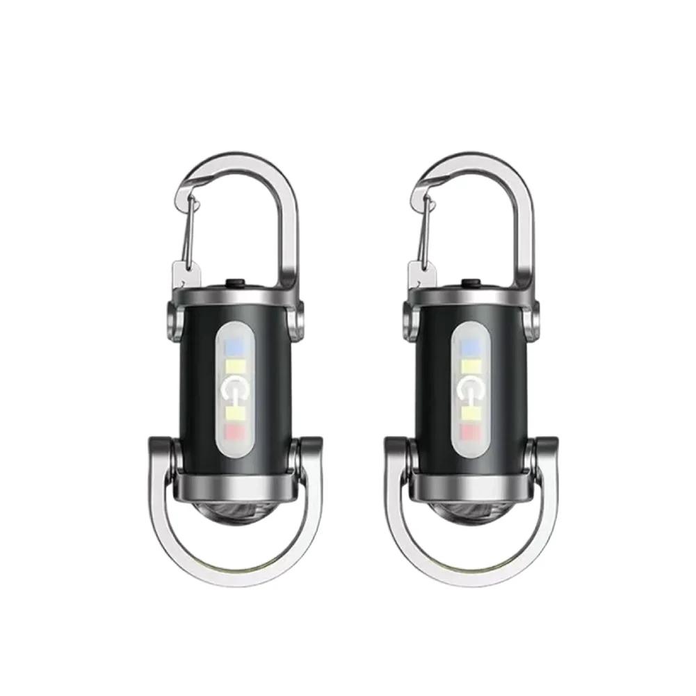 Мини-фонарик Многофункциональный светодиодный брелок-фонарик COB USB-перезаряжаемый Ультралегкий фонарик для кемпинга для экстренных случаев на открытом воздухе