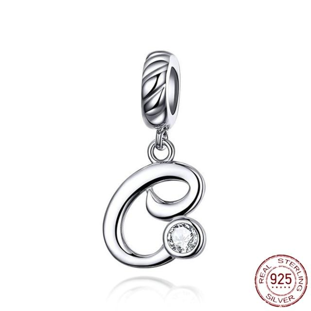 Браслет-подвеска из серебра 925 пробы с буквами AZ и буквами, бусины с именем для женщин, DIY кулон, изготовление ювелирных изделий