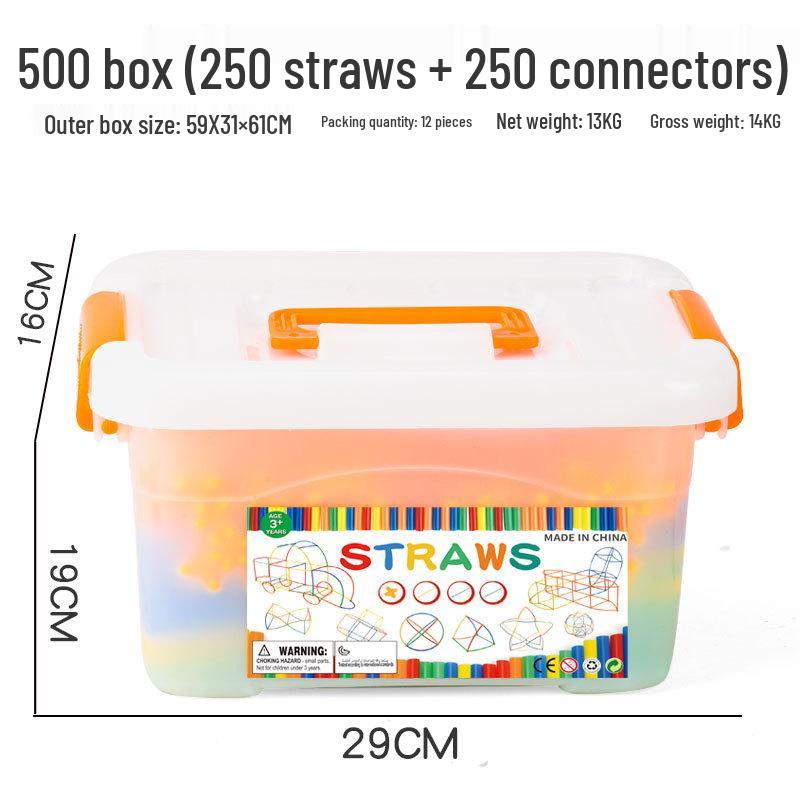 Детские 4D сцепляющиеся соломинки-конструктор для сборки в детском саду