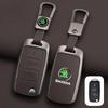 FMO3 Leather Car Remote Key Case Full Cover Protector Holder Shell Fob For Skoda Superb A7 Kodiaq Octavia A7 A8 Keychain Accessories