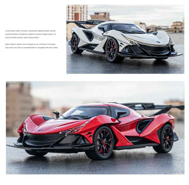 1/24 Scale Apollo IE Intensa Emozione Diecast Car Model Simulation Sound Light Gift