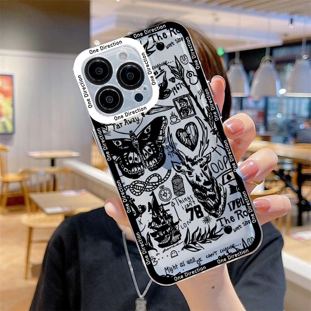 O-one D-Directions Phone Case For iPhone 15 14 13 12 11 Mini Pro Max X XR XSMax 6S 6 7 8 Plus SE20 Transparent Cover
