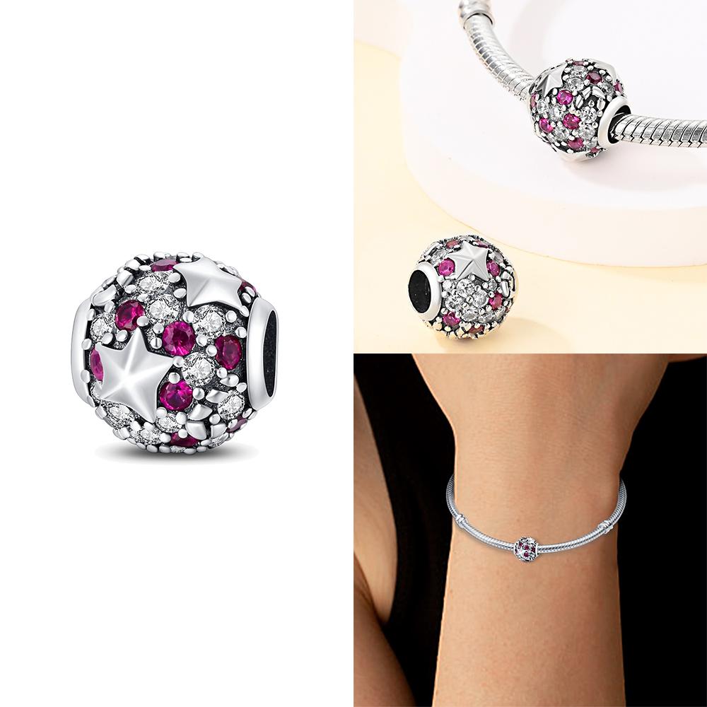 Heart Zircon Charm Bead Charms Authentic Classic copper Plated Lotus Angel Bead Charms Compatible With Bracelets Women Do It Yourself Jewellery Fine G