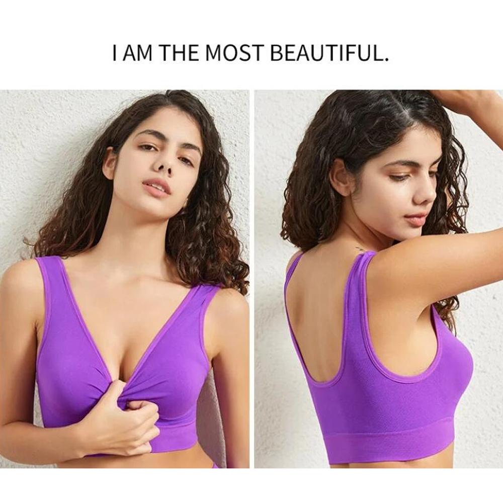 New Women's S-5XL Seamless Bra Push-Up Sports Bra Non-wire Crop Tops Solid Color Sexy Lingerie No Pads Breathable Female Brassiere