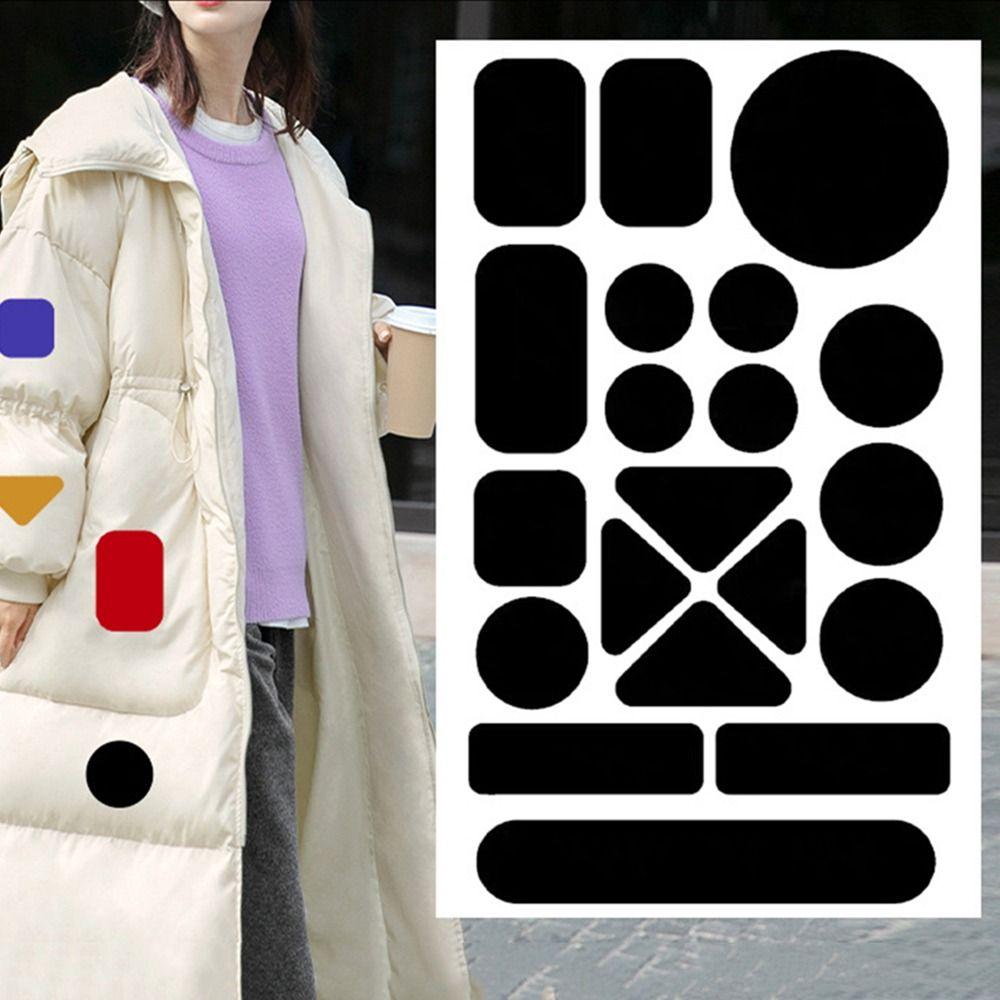 Thermal Transfer Self Adhesive Black Patches Clothes Down Jackets Pant Hole Repair