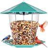 Bird Feeders For Outdoors,Hanging Bird Feeder With Roof Design, 3 Lb Seed Capacity, Suitable For Garden, Backyard And Outside , Plastic, Green