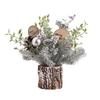 Mini Christmas Tree Decorations 35cm Flocking Pine Cone Simulation Artificial Christmas Tree Home