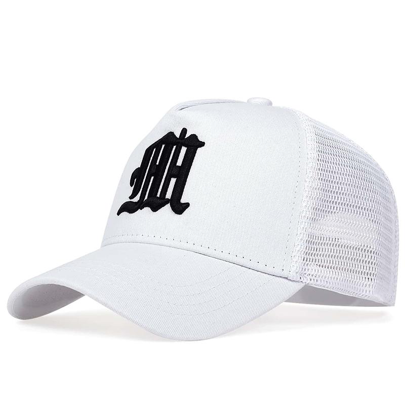 Fashion Gothic Letter M Embroidery Baseball Hat Men and Women Cotton Hats Outdoor Sun Protection Cap Breathable Mesh Caps