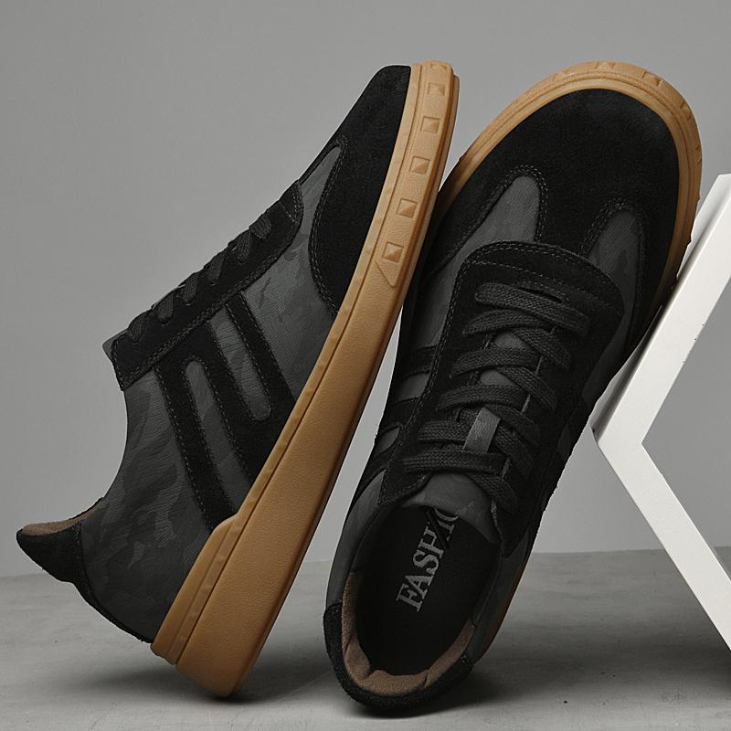 Модная мужская повседневная обувь из замшевой кожи, универсальные кроссовки для отдыха, модные кроссовки для вождения и ходьбы, мужские кеды для скейтборда на открытом воздухе