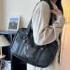 Large Capacity JK Uniform Shoulder Bag PU Leather Underarm Bag JK Tote Bag Shopping