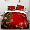 Christmas Duvet Cover Set King Queen Full Size Snowflake Gold Deer Pattern Holiday Bedding Set Polyester Comforter Cover For Kid
