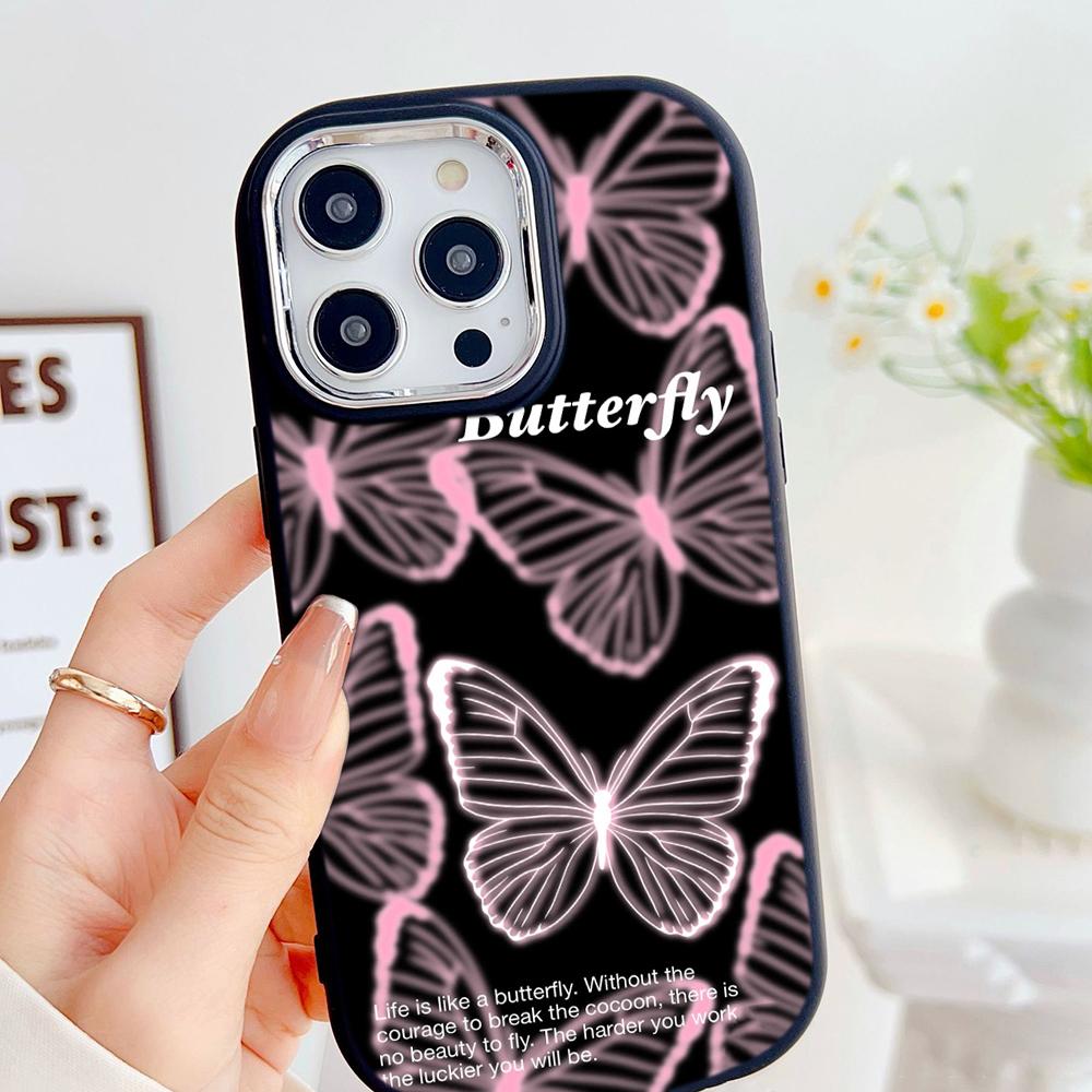 LZ4 Butterfly art design мягкий чехол для телефона Samsung S24 Ultra S23 Plus S21 FE A16 A54 A52 A06 Infinix Hot 40 30i защита объектива противоударный чехол