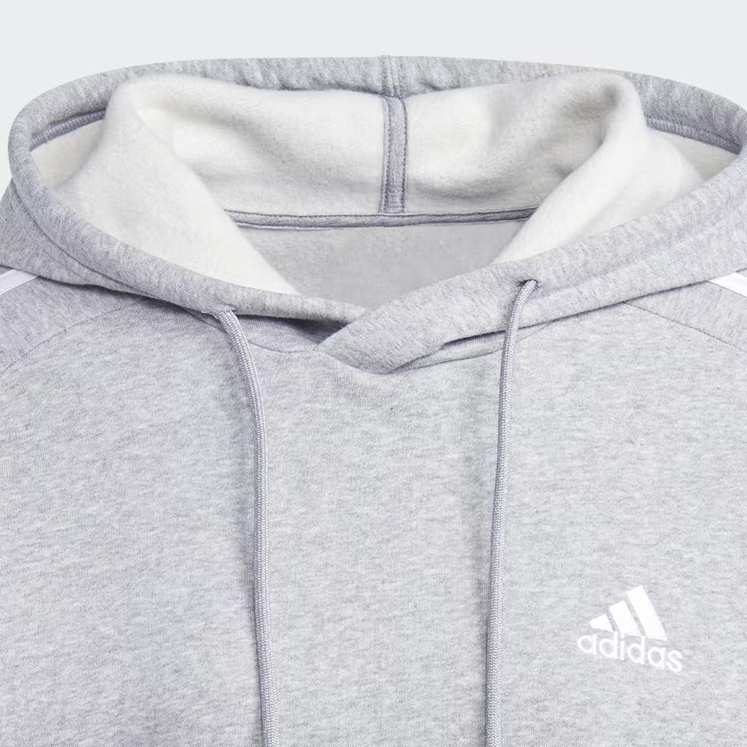 adidas Men's Essentials Fleece 3-Stripes Hoodie Medium Grey Heather IJ6474