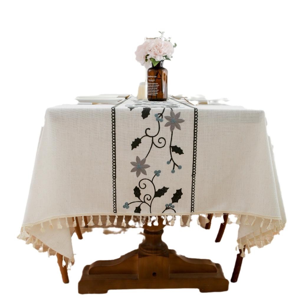 Однотонная мозаика Чисто синий Скатерть для обеденного стола Скатерть Покрытие Ткань Декоративная Тонкая Уличная Вечеринка Настольная Дорожка