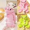 Pet Clothing Flannel Dog Warm Jumpsuits Dinosaur Shape Cute Puppy Pajamas Soft Comfortable Dog Four Legs Clothes Pet Show