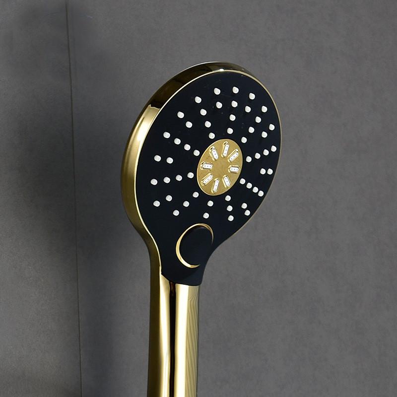 Tuqiu Bathtub Shower Set Wall Mounted Rose Gold White Bathtub Faucet, Bathroom Cold & Hot Bath and Shower Mixer Taps Brass